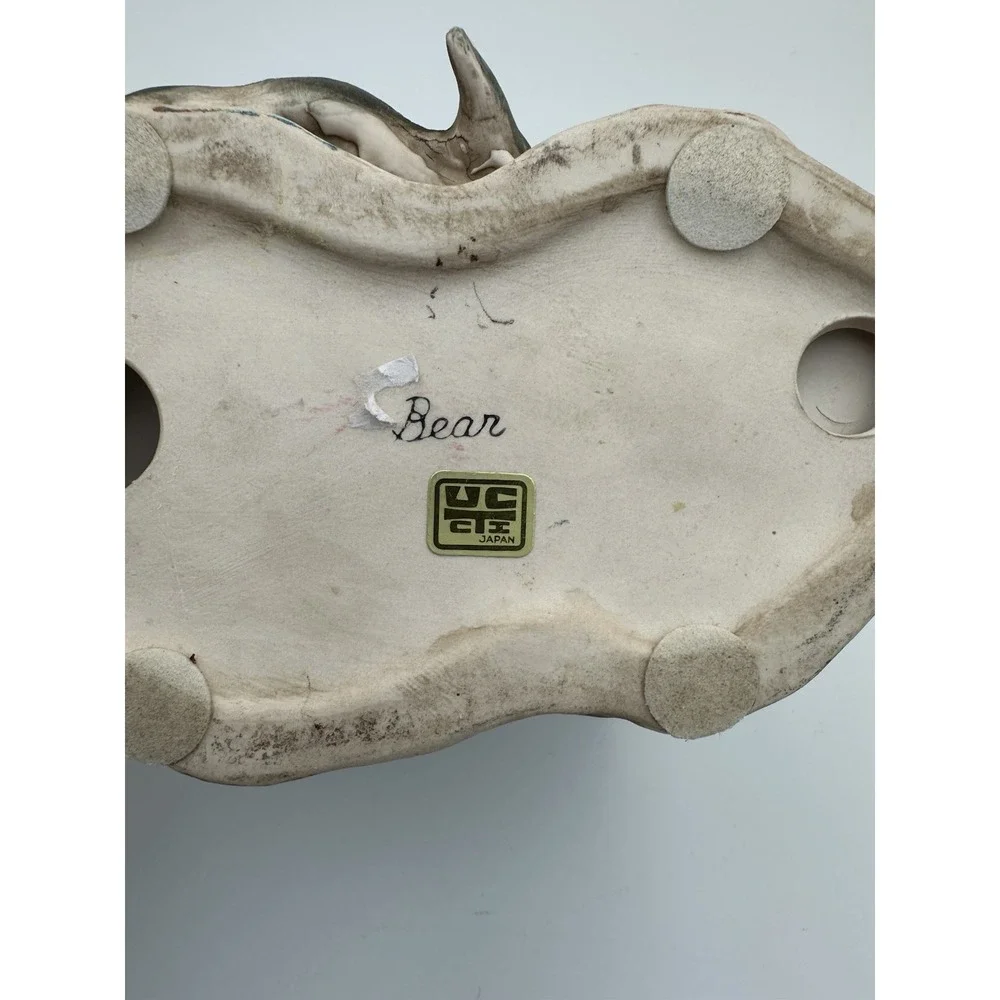 Vintage‎ UCAGCO Japan Bear & Rabbit Figurine Ceramic Animal Woodland Scene 6